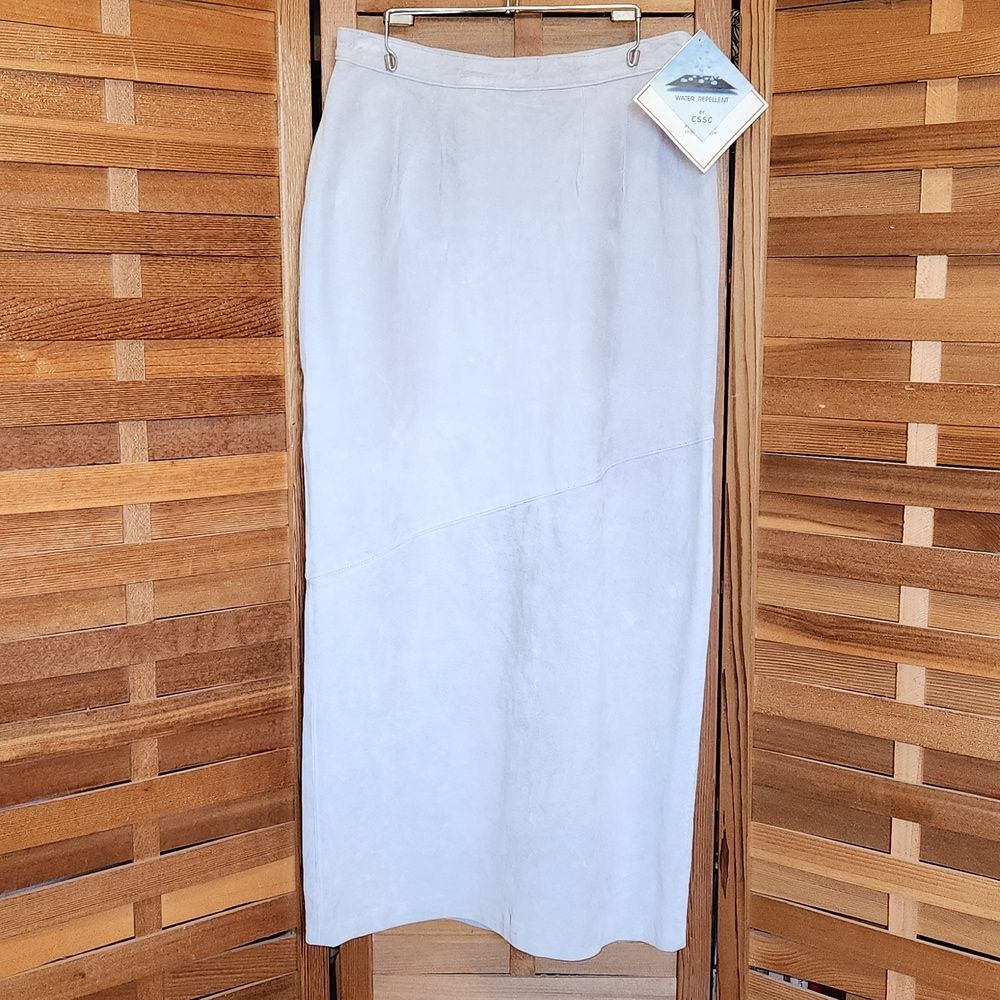 NWT Vintage Blue/Gray Suede Skirt Women's Size M (#2)